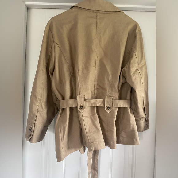 CATO women’s size XL khaki chelsea blazer jacket | button - tie up collared - Picture 2 of 11